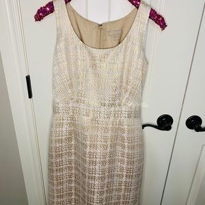 Banana Republic gold and cream metallic dress